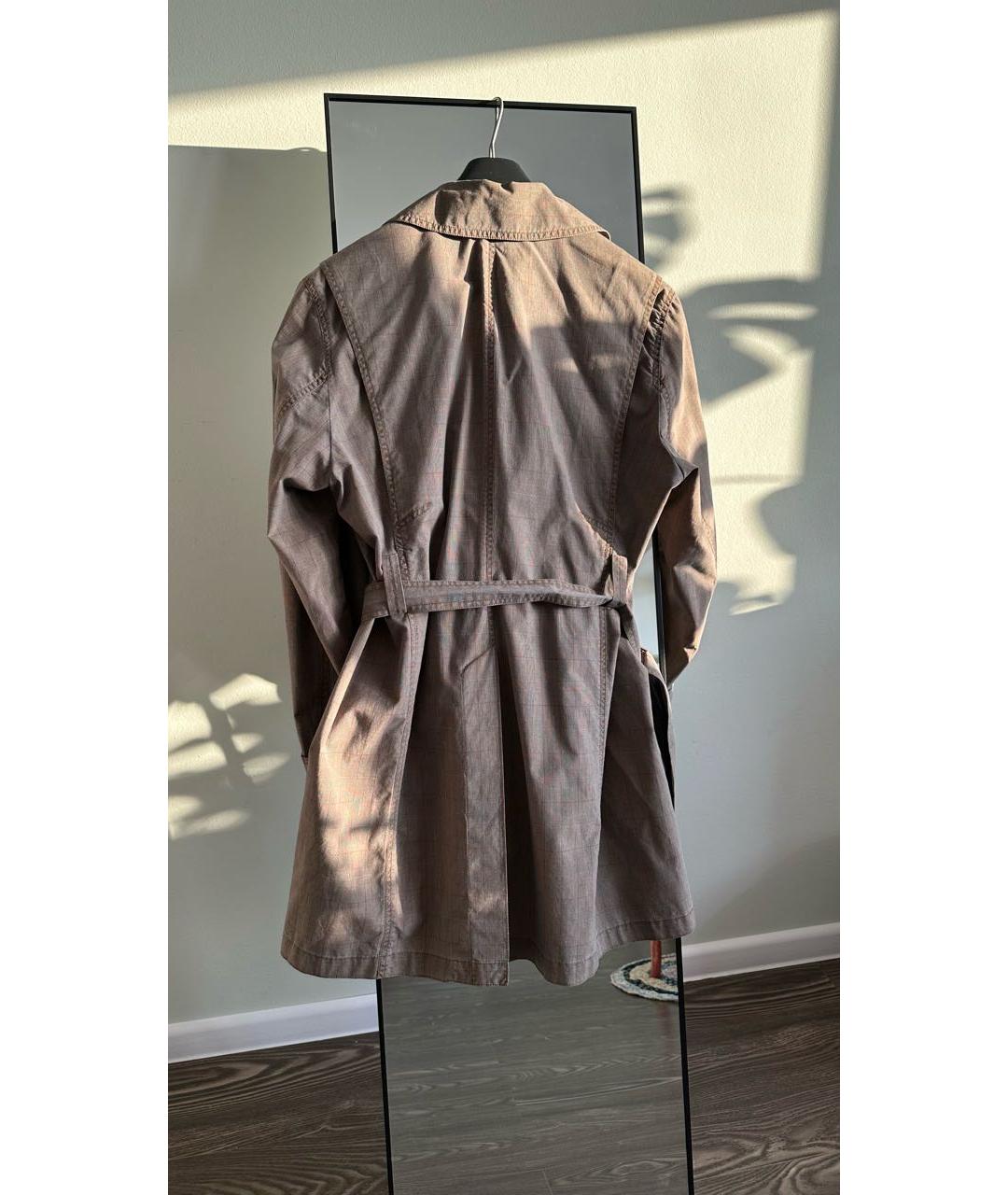 KENZO Коричневый хлопковый тренч / плащ, фото 2