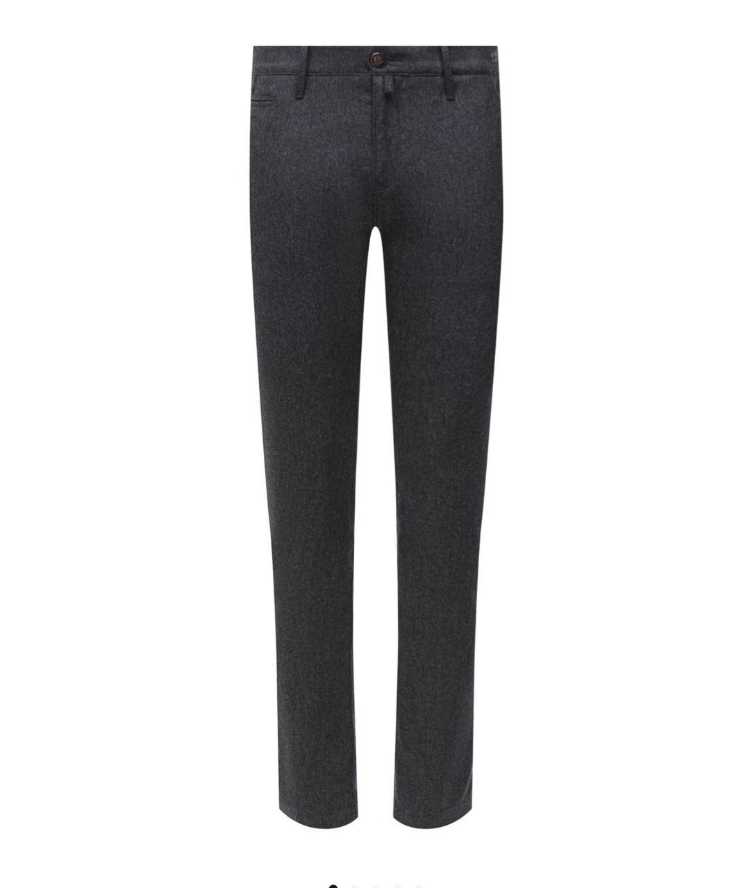 JACOB COHEN Серые шерстяные повседневные брюки, фото 1