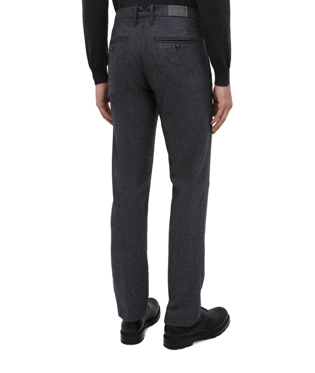 JACOB COHEN Серые шерстяные повседневные брюки, фото 2