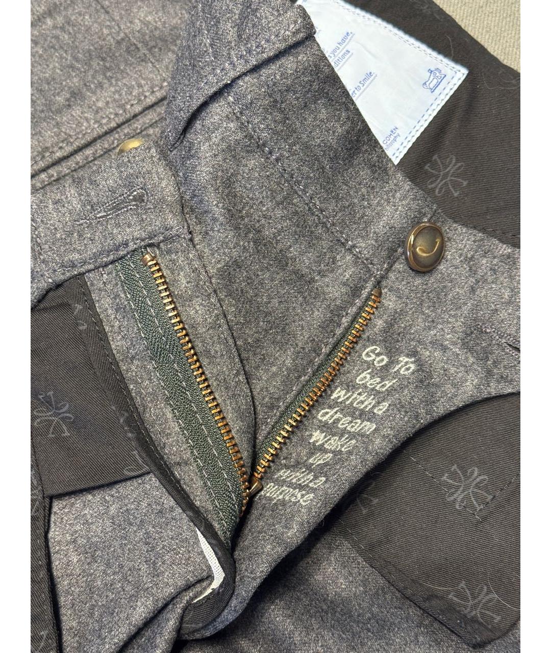 JACOB COHEN Серые шерстяные повседневные брюки, фото 6