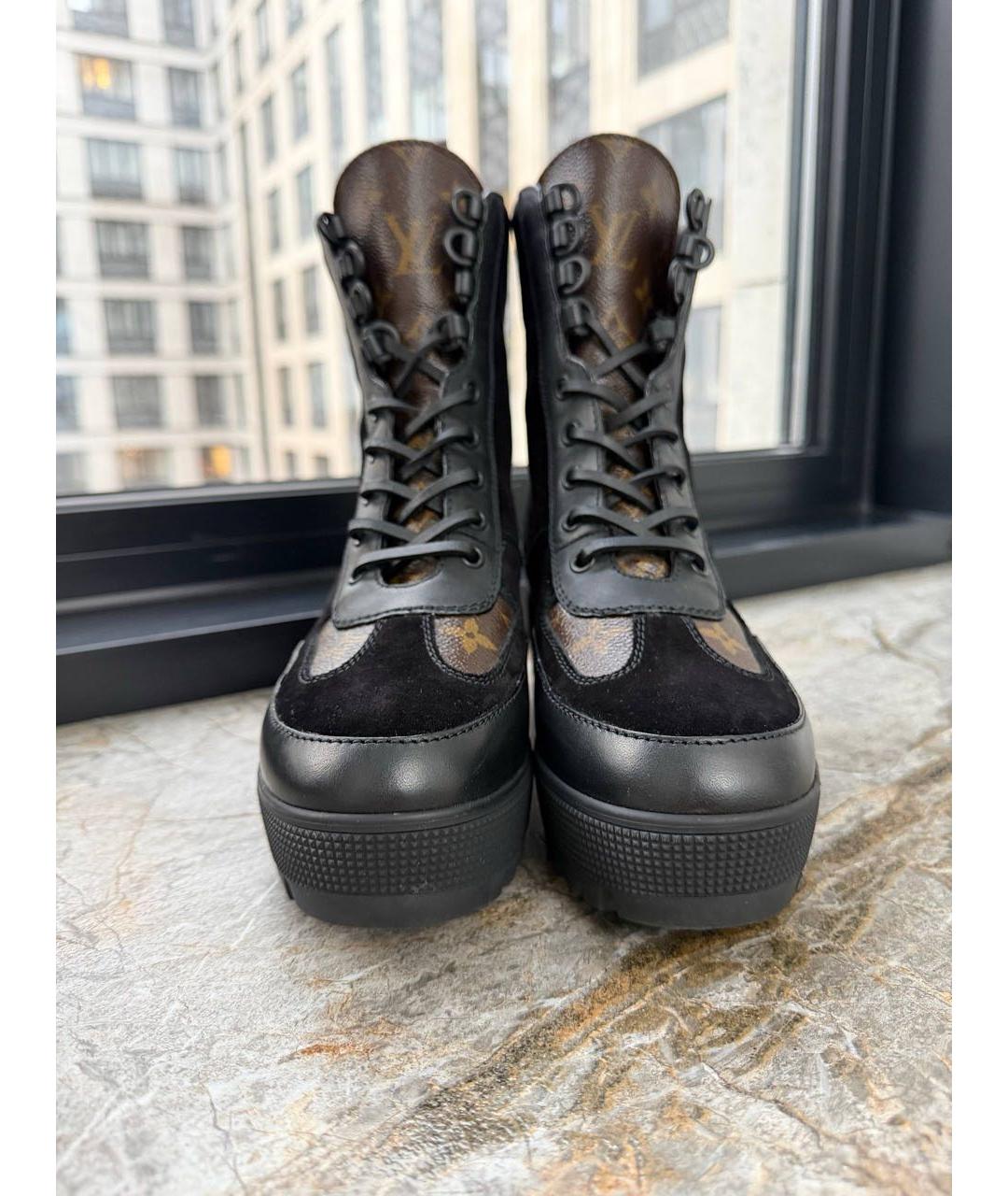 LOUIS VUITTON Черные замшевые ботинки, фото 2