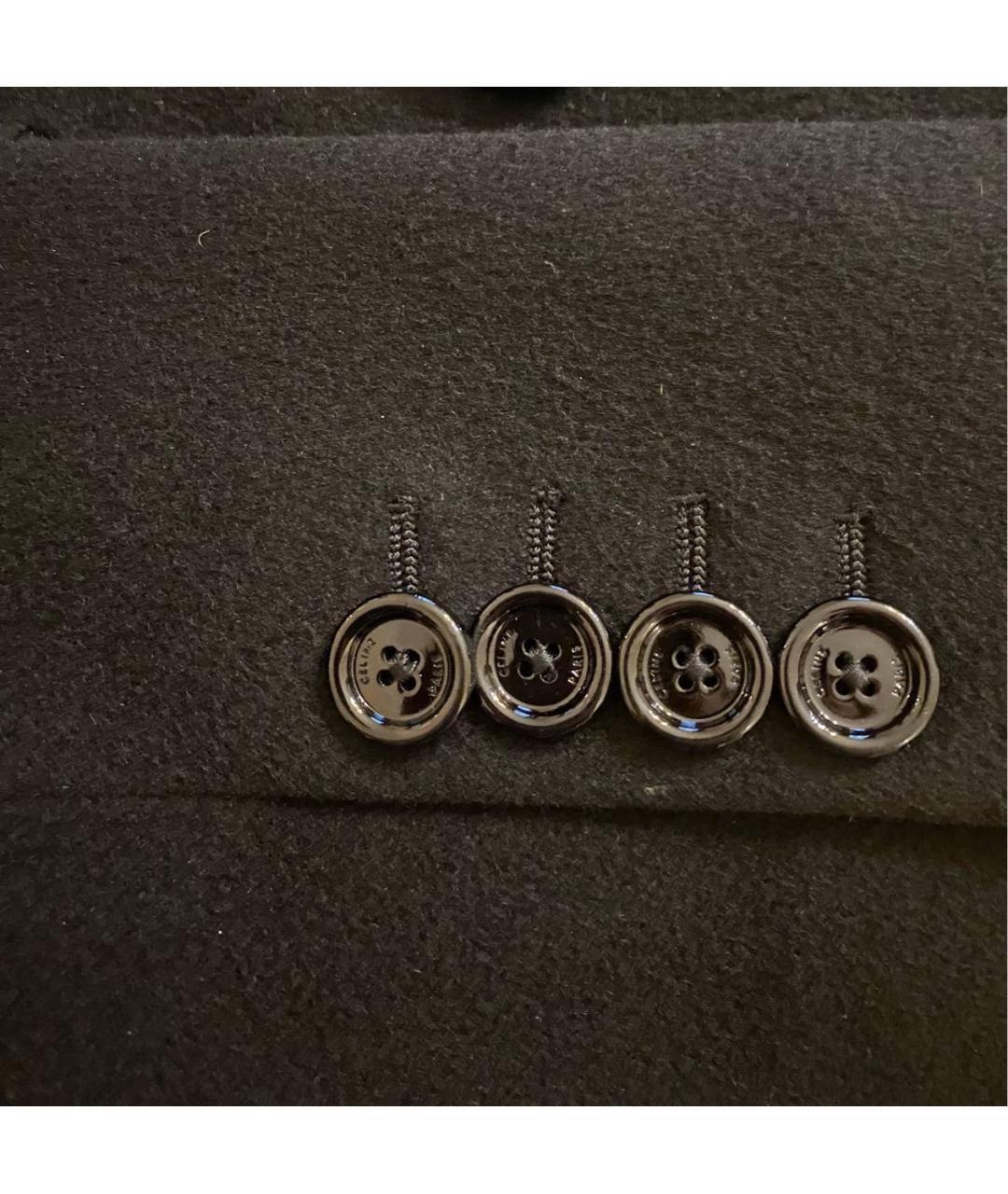 CELINE Черное шерстяное пальто, фото 8