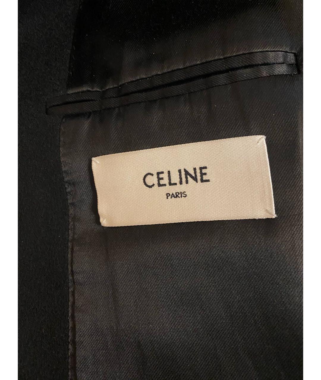 CELINE Черное шерстяное пальто, фото 4
