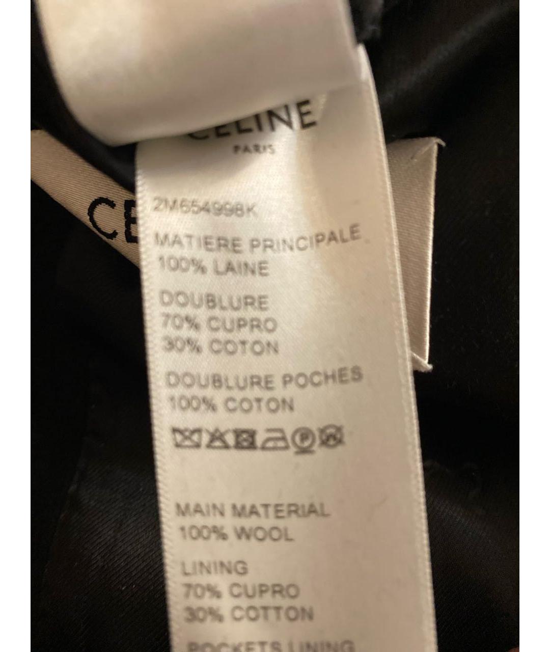 CELINE Черное шерстяное пальто, фото 6