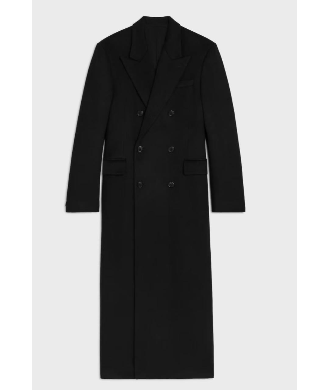 CELINE Черное шерстяное пальто, фото 9