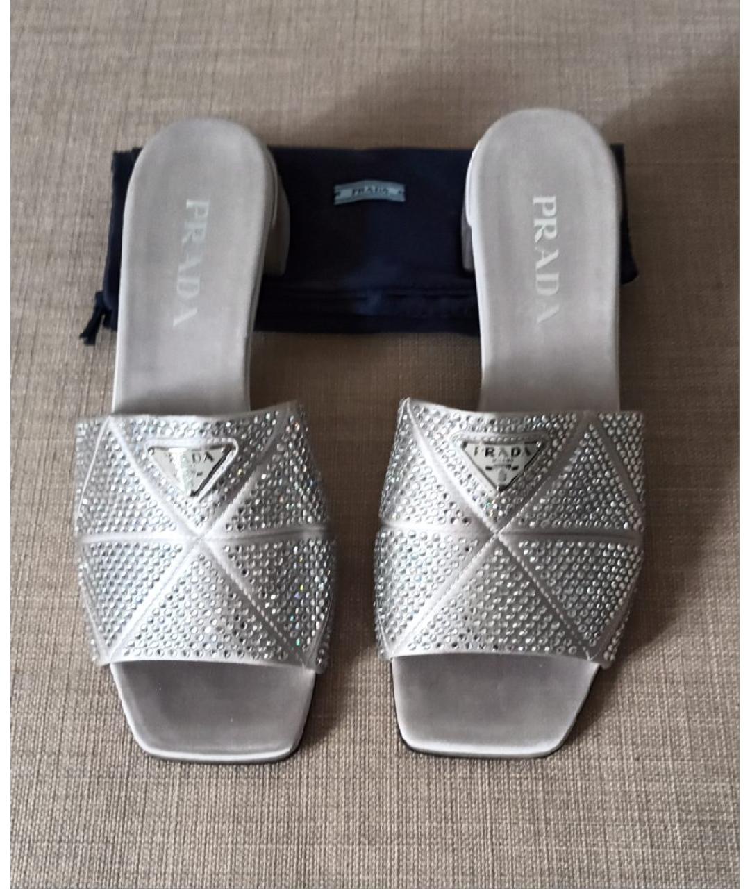 PRADA Серебряные мюли, фото 2