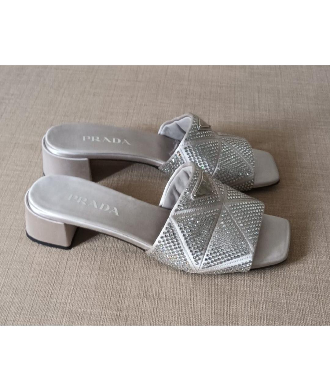 PRADA Серебряные мюли, фото 7