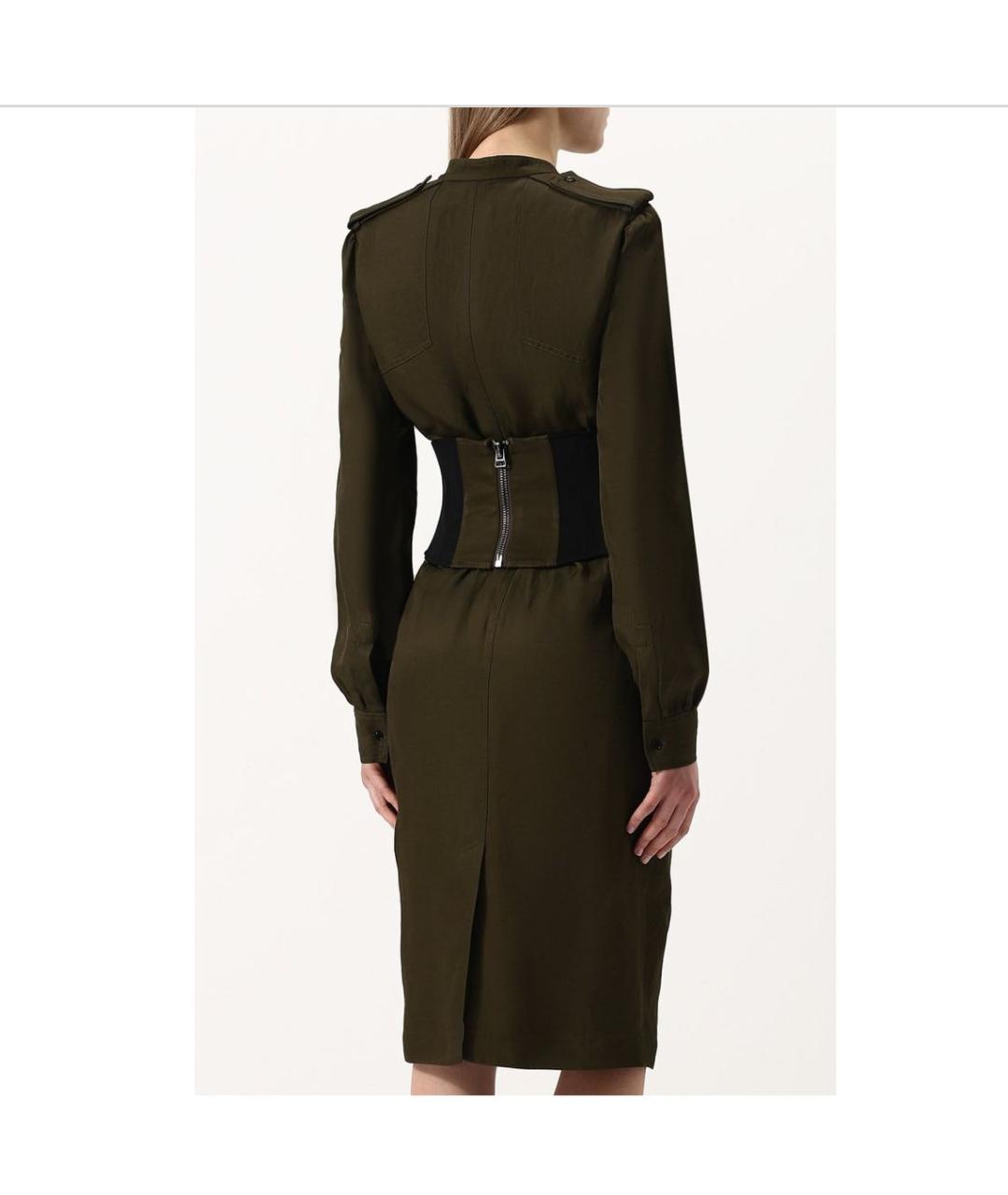 TOM FORD Хаки вискозное повседневное платье, фото 3