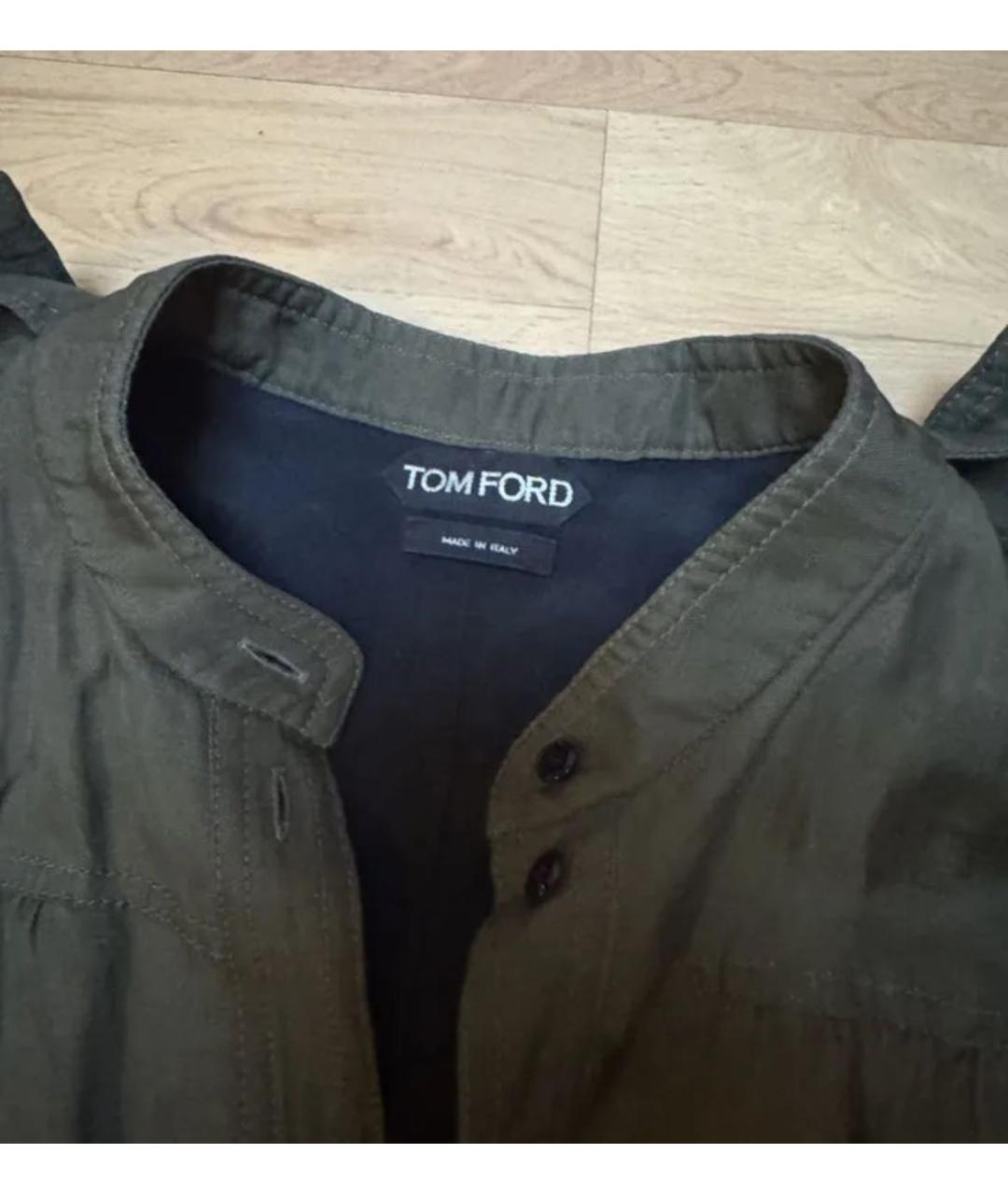 TOM FORD Хаки вискозное повседневное платье, фото 6