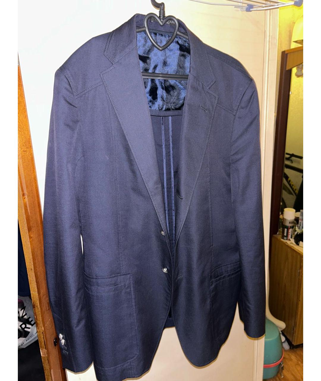CORNELIANI Темно-синий шерстяной пиджак, фото 5