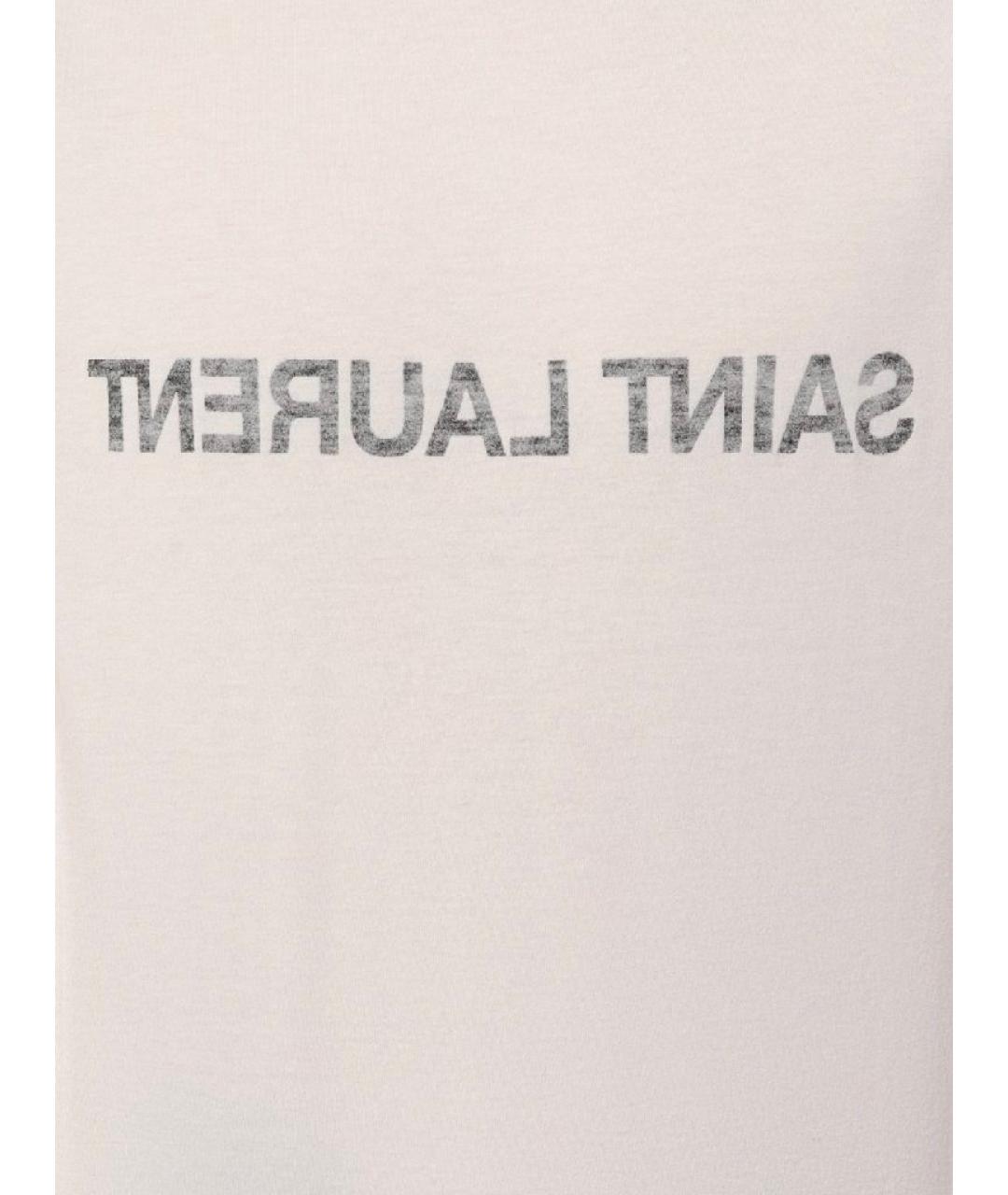 SAINT LAURENT Белая хлопковая футболка, фото 4
