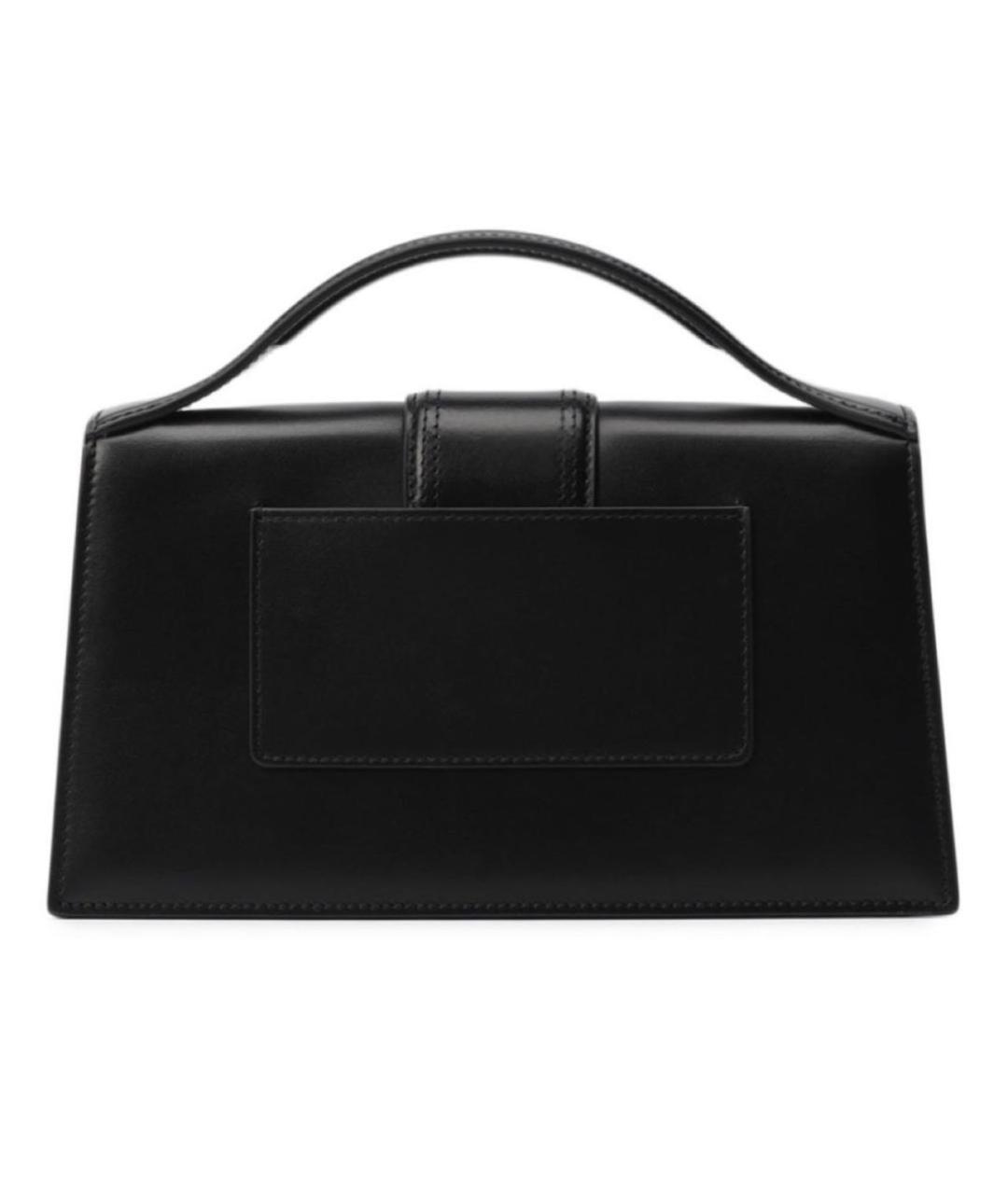 JACQUEMUS Черная кожаная сумка с короткими ручками, фото 2