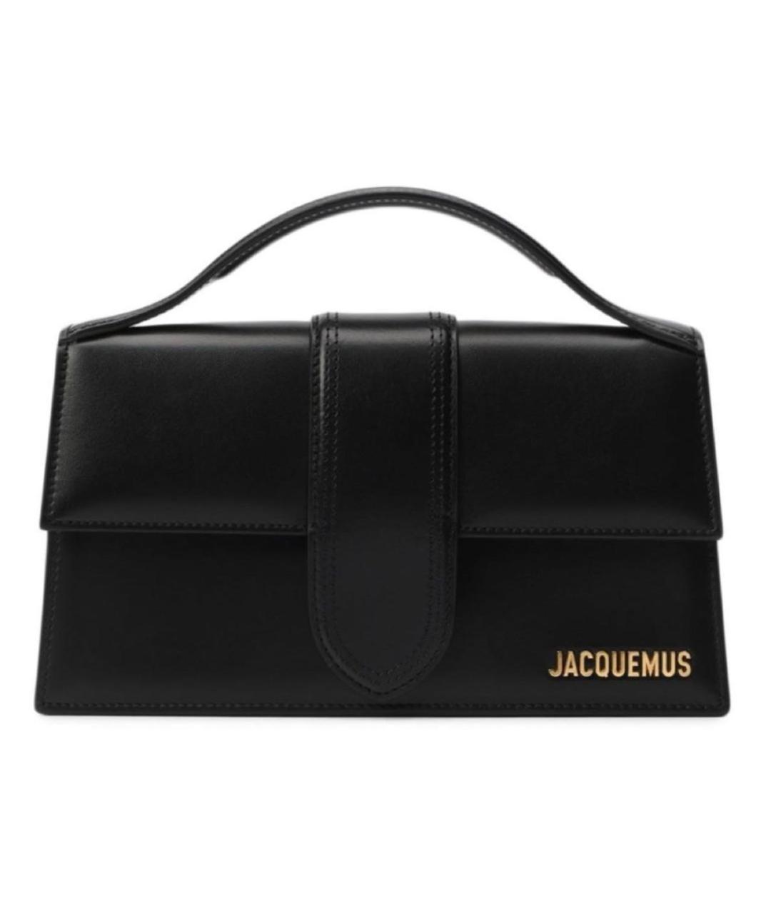 JACQUEMUS Черная кожаная сумка с короткими ручками, фото 6