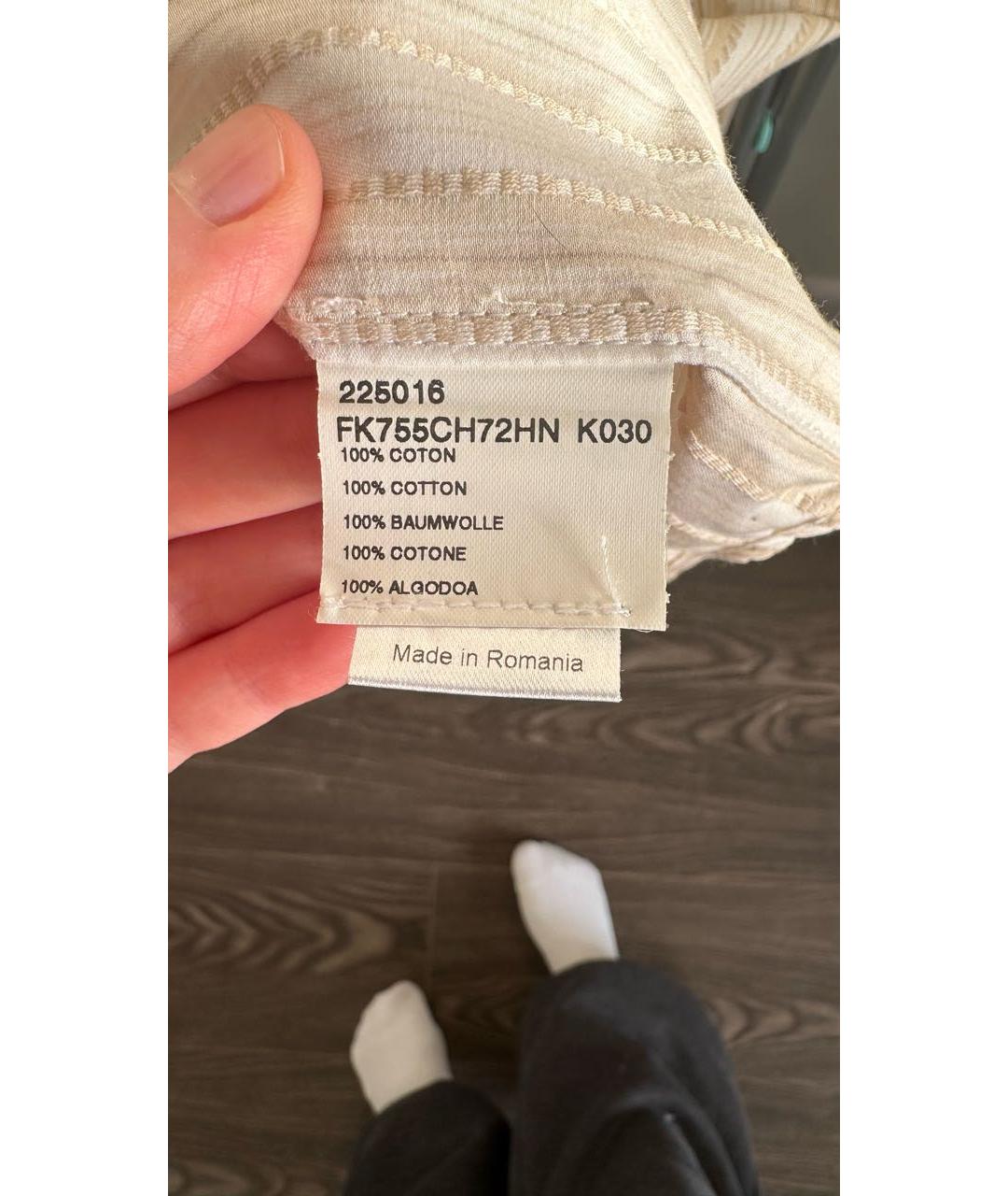 KENZO Бежевая хлопковая кэжуал рубашка, фото 6