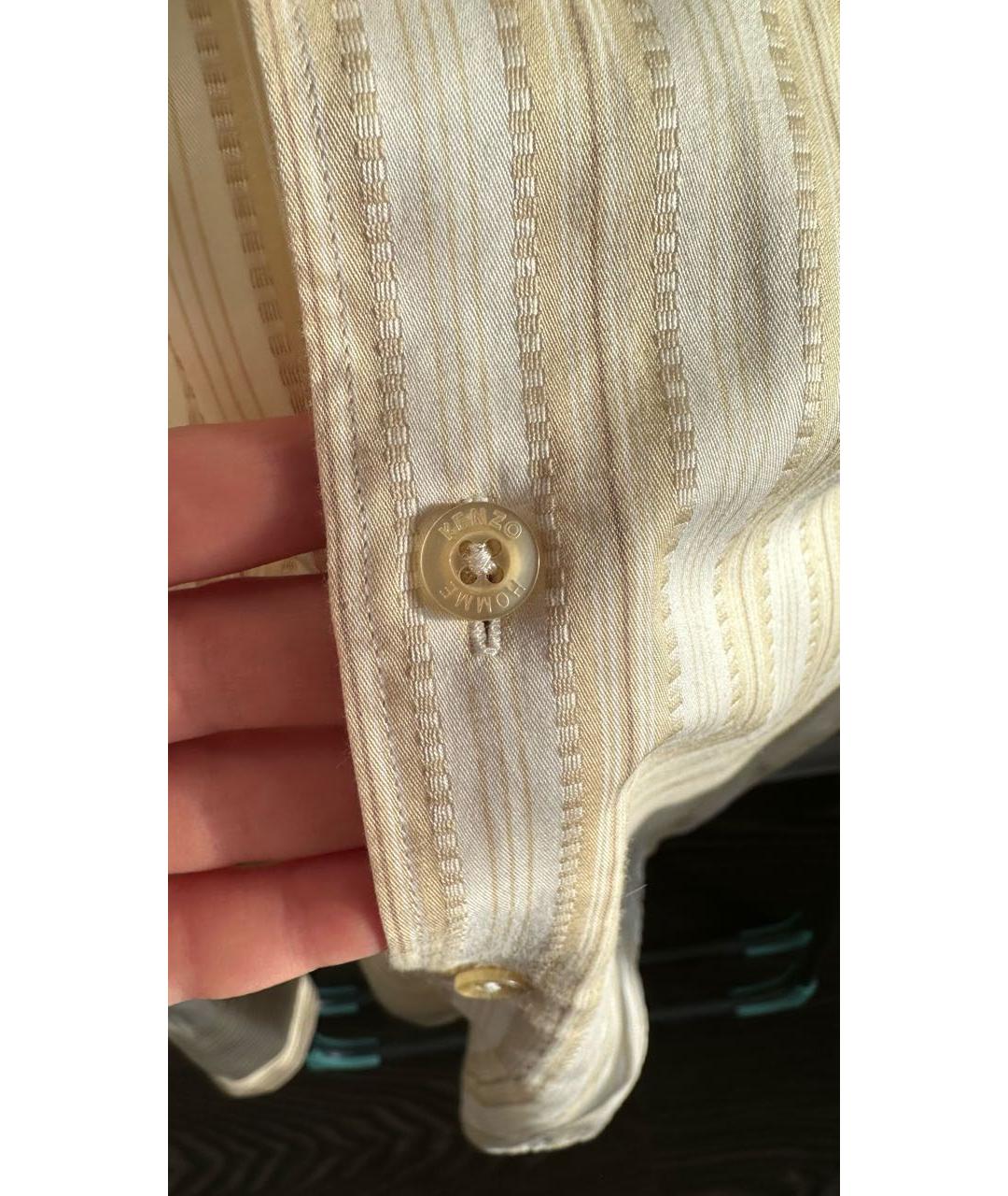 KENZO Бежевая хлопковая кэжуал рубашка, фото 5