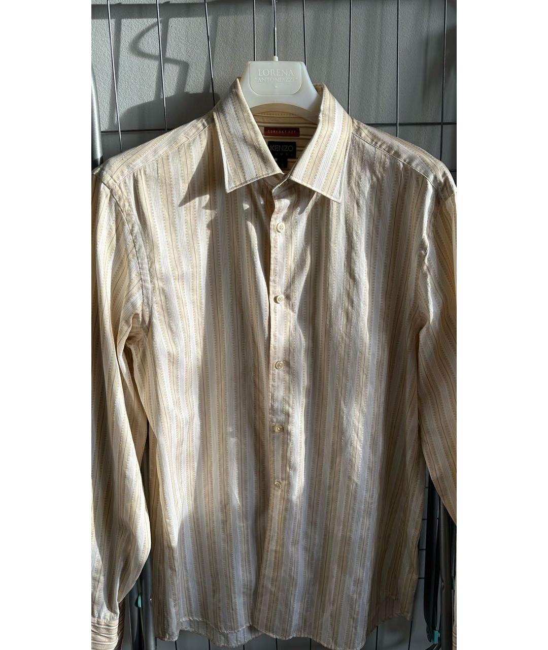 KENZO Бежевая хлопковая кэжуал рубашка, фото 2