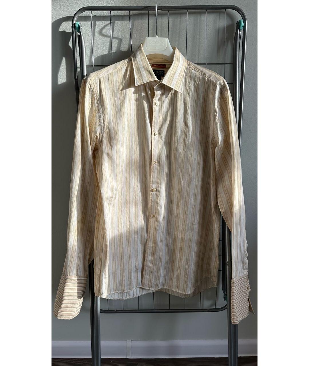 KENZO Бежевая хлопковая кэжуал рубашка, фото 7