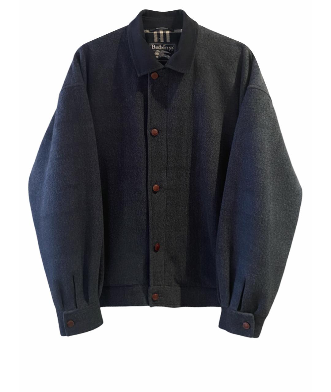 BURBERRY Антрацитовая шерстяная куртка, фото 1