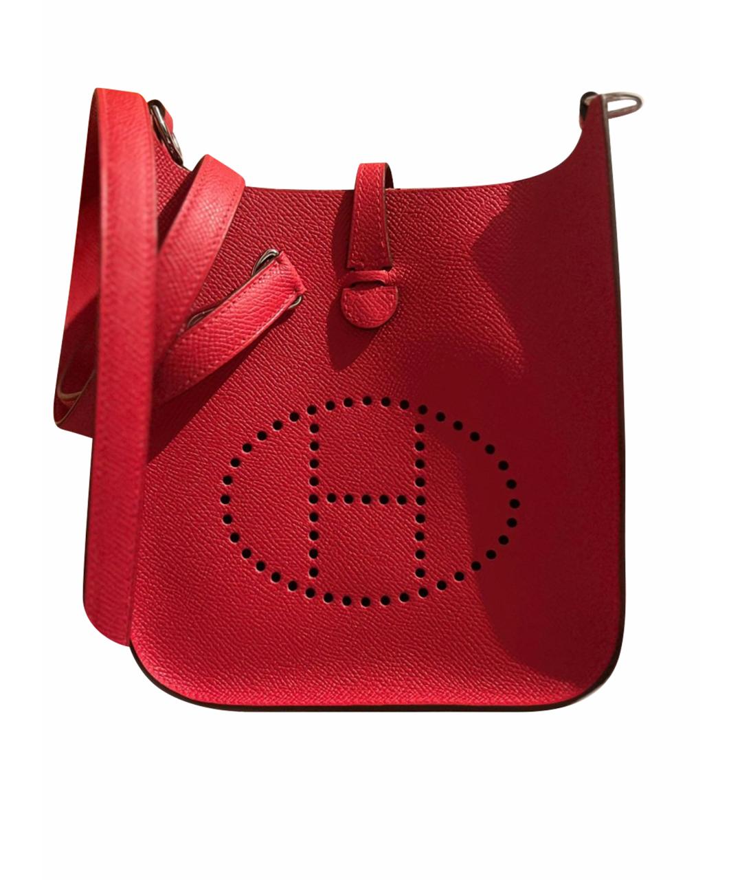 HERMES Красная кожаная сумка через плечо, фото 1