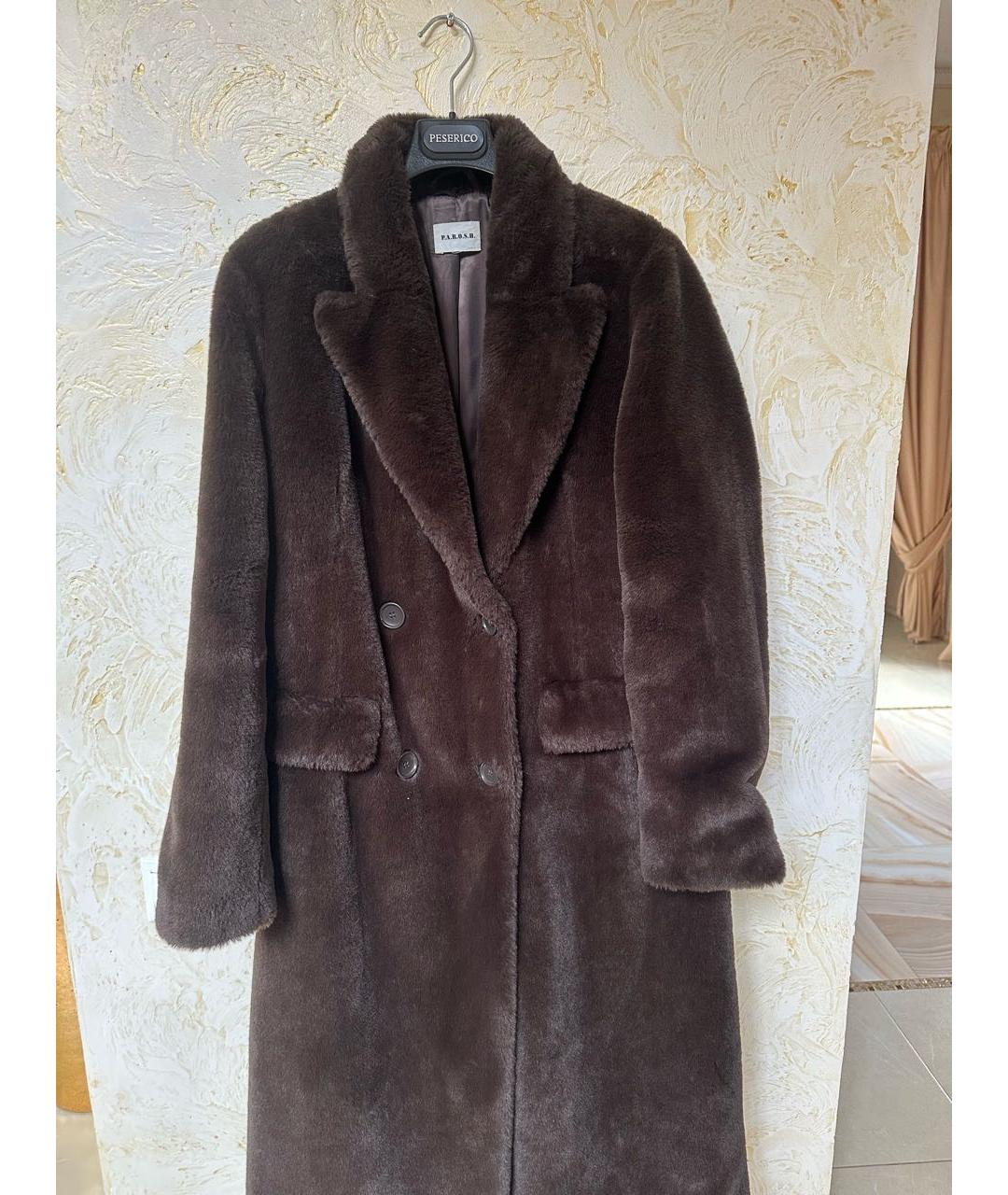 P.A.R.O.S.H. Коричневая меховая шуба, фото 7