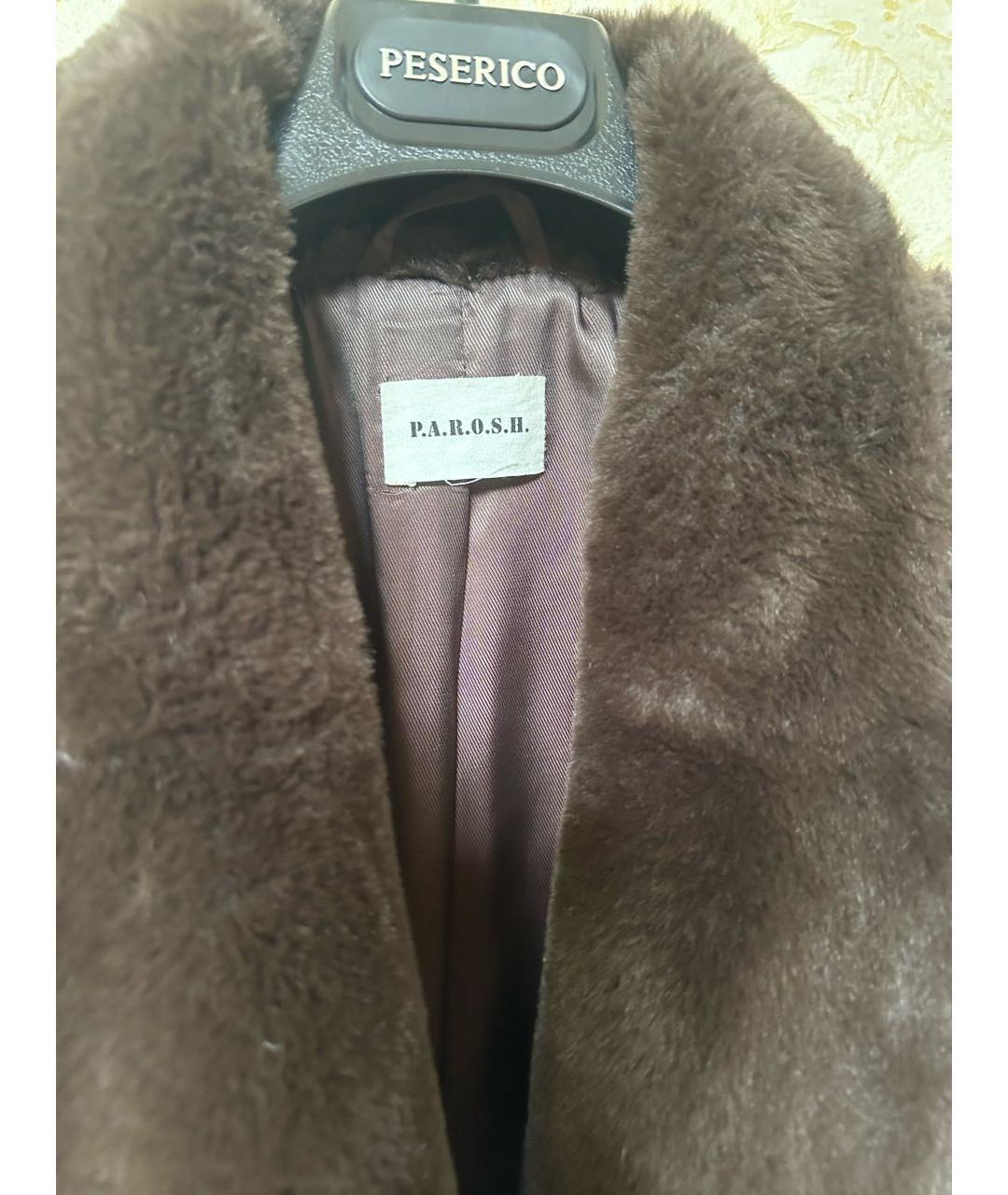 P.A.R.O.S.H. Коричневая меховая шуба, фото 4