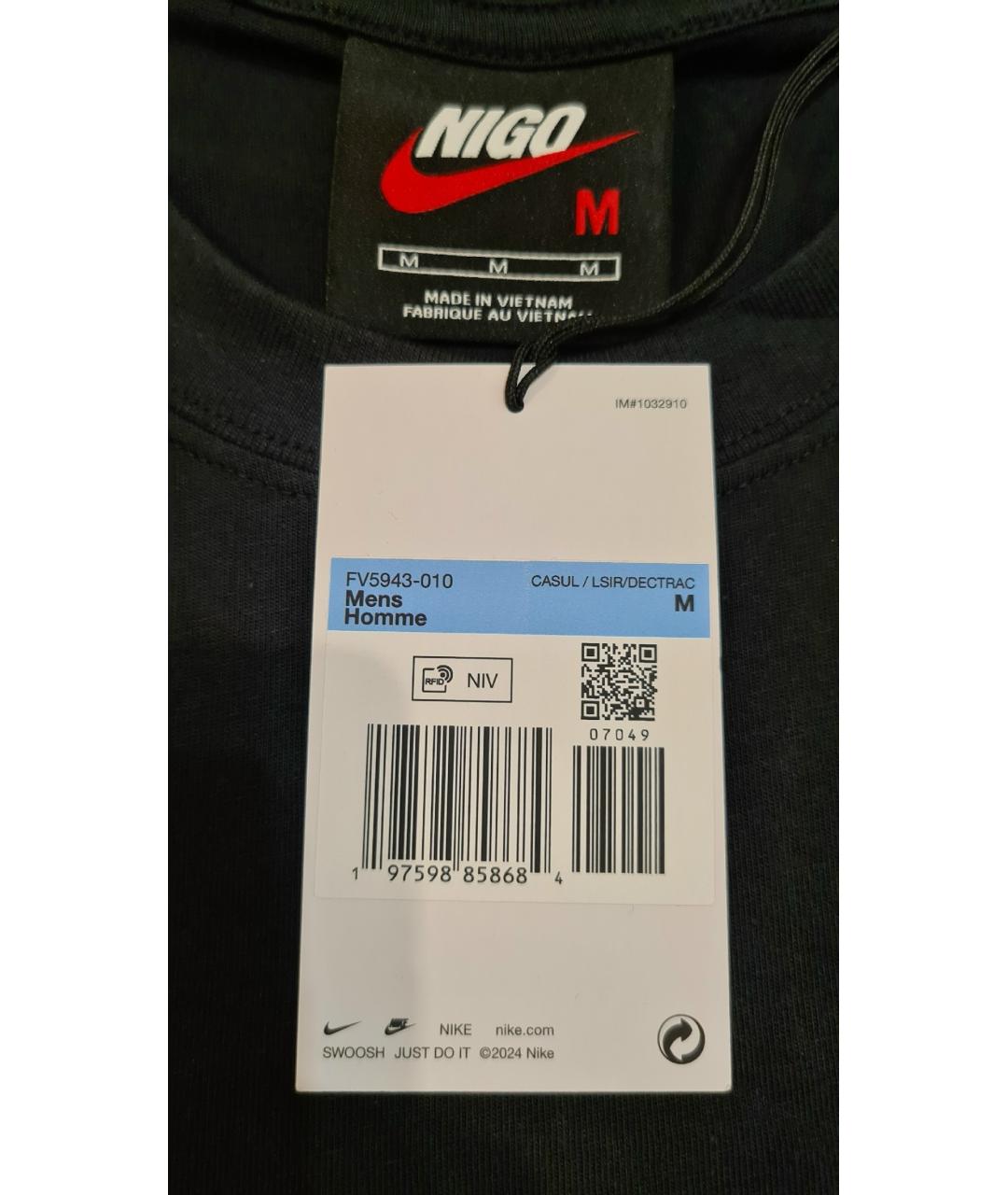 NIKE Черная хлопковая футболка, фото 6