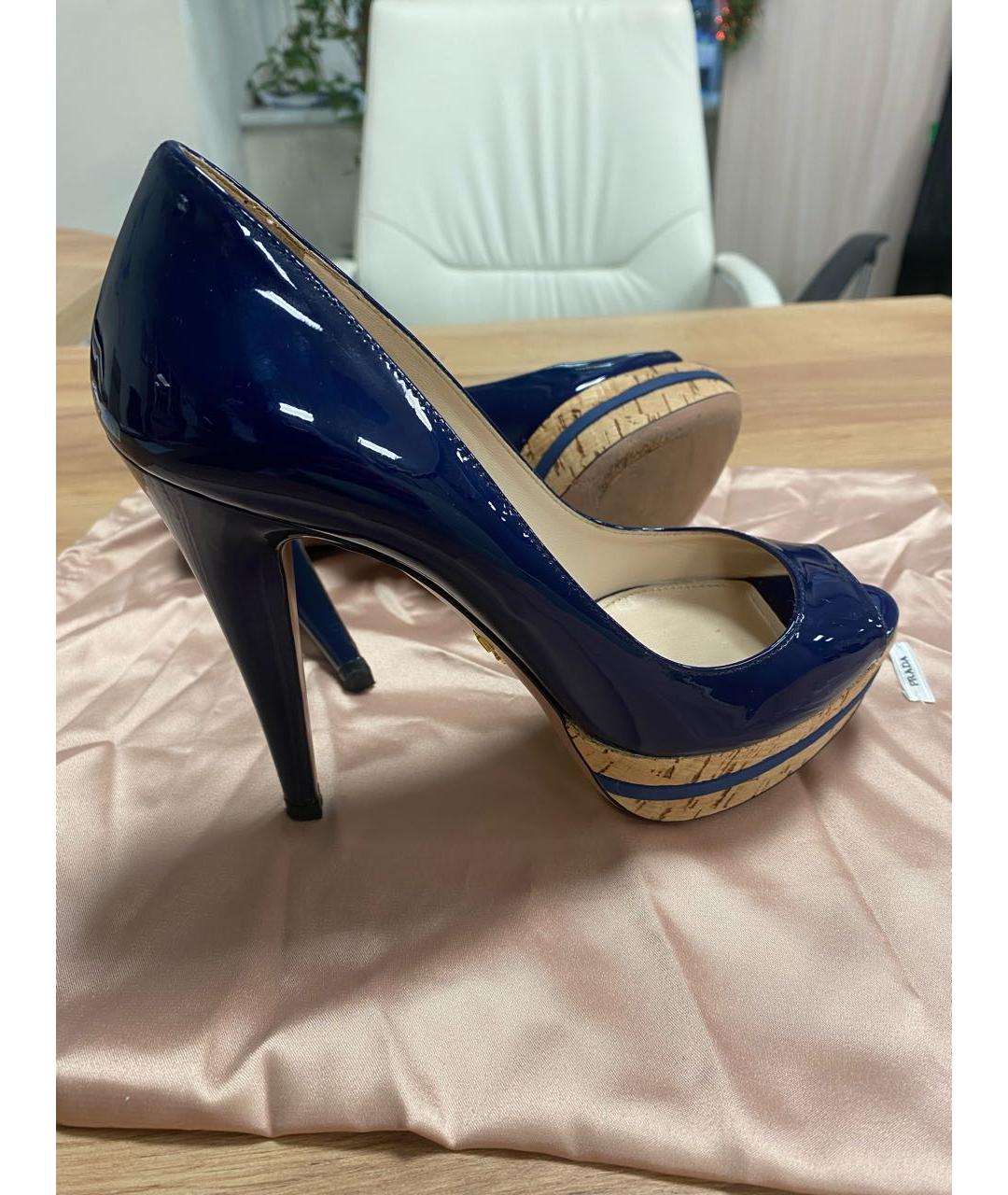 PRADA Синие кожаные туфли, фото 6