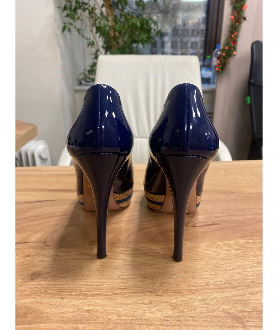 PRADA Синие кожаные туфли, фото 5