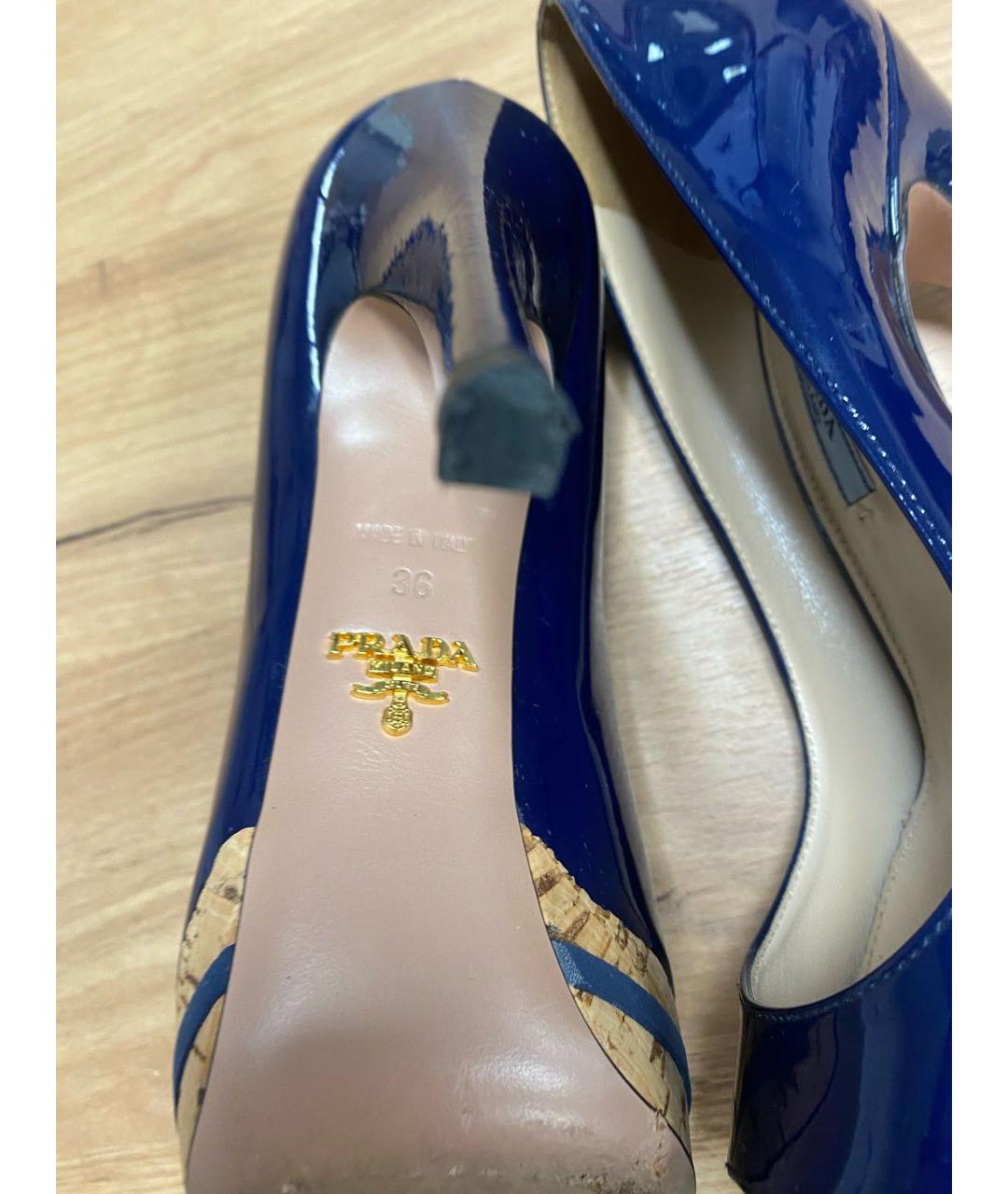 PRADA Синие кожаные туфли, фото 7