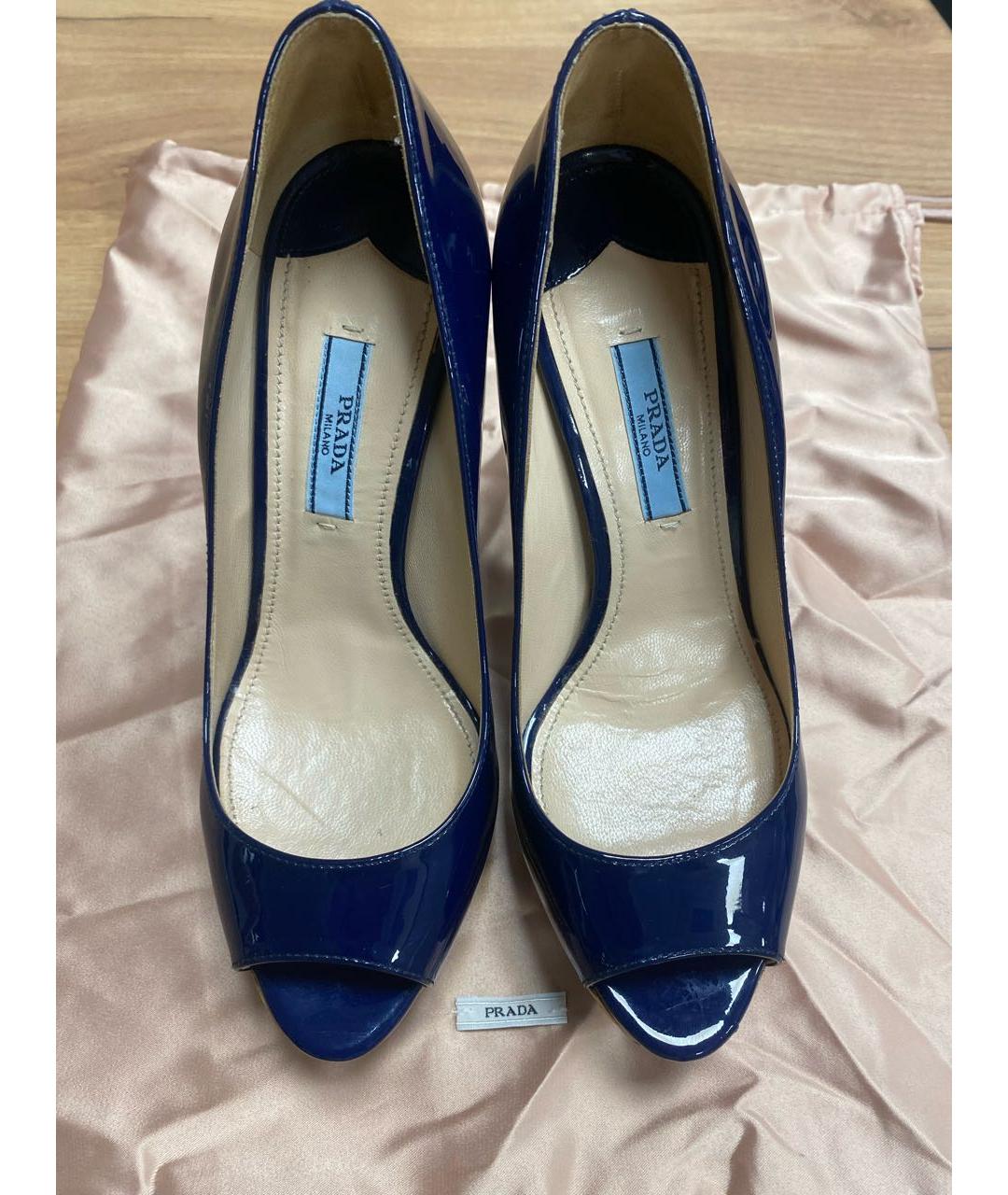 PRADA Синие кожаные туфли, фото 3