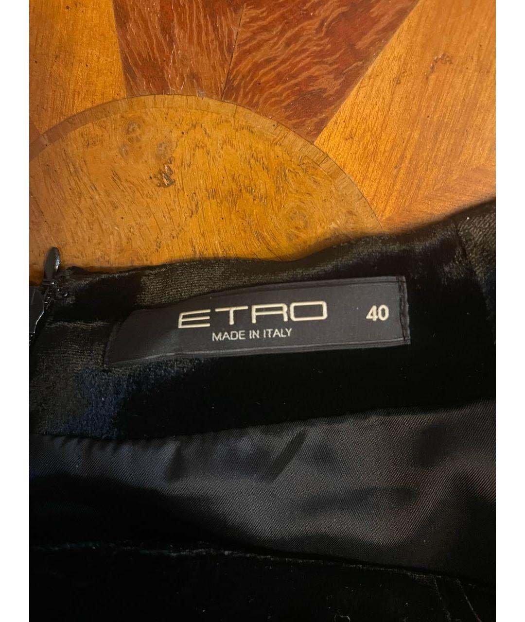 ETRO Черная вискозная юбка миди, фото 3