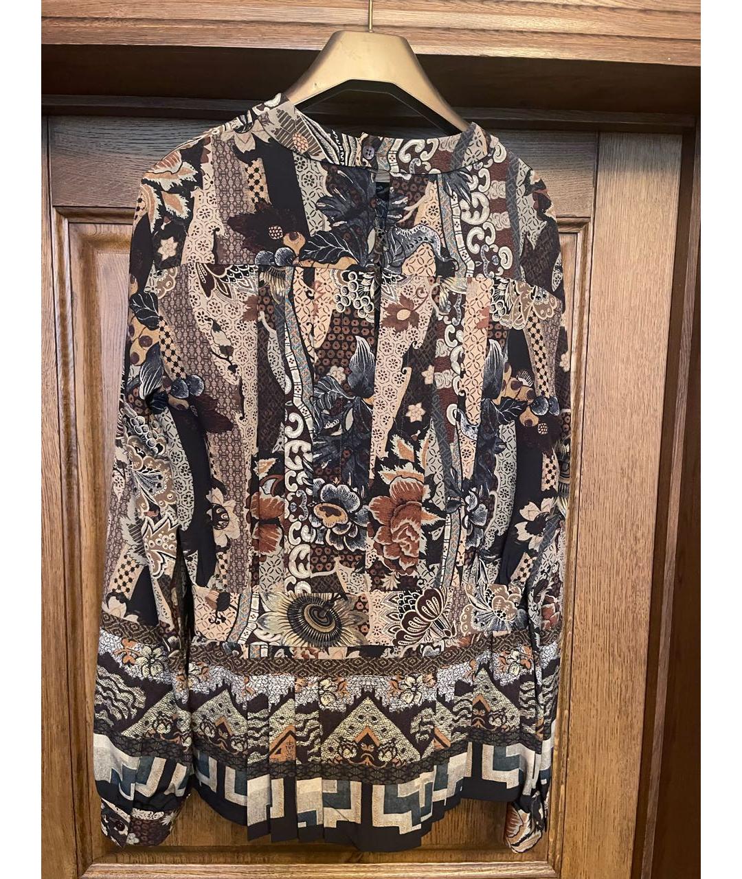 ETRO Коричневая шелковая блузы, фото 2