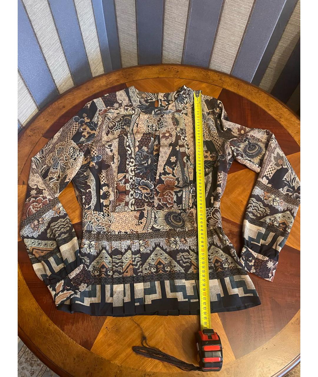 ETRO Коричневая шелковая блузы, фото 7