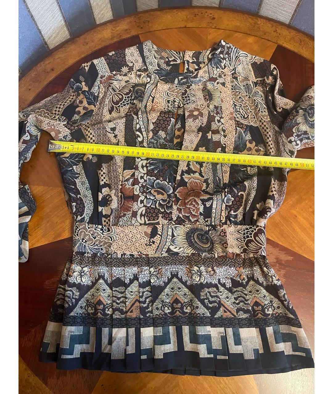 ETRO Коричневая шелковая блузы, фото 6