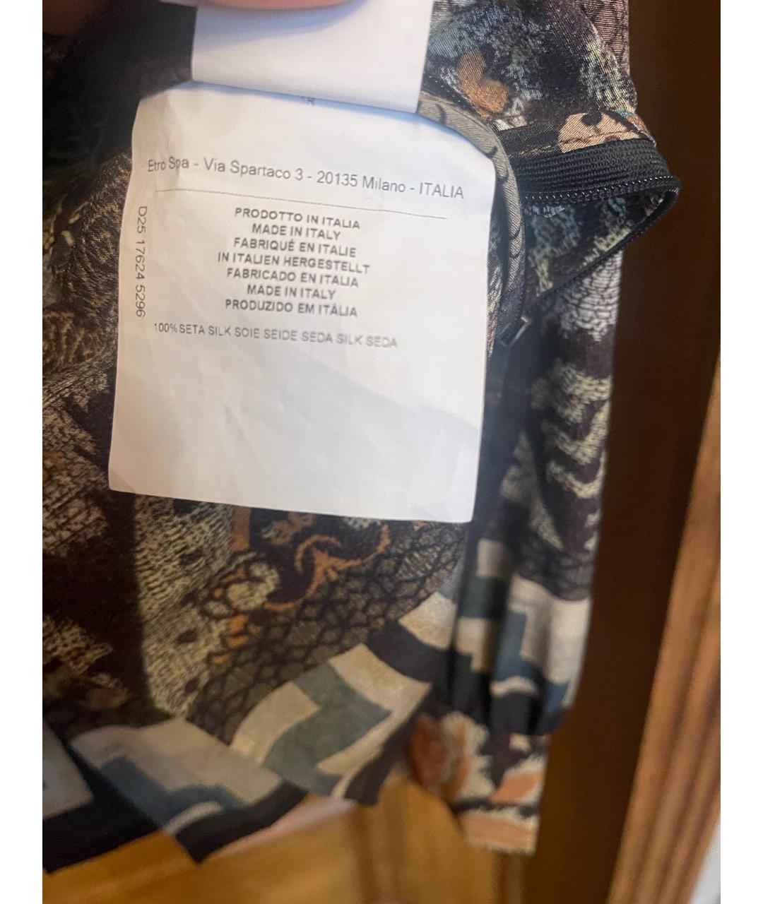 ETRO Коричневая шелковая блузы, фото 8