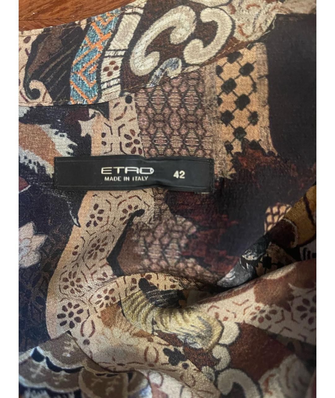 ETRO Коричневая шелковая блузы, фото 3