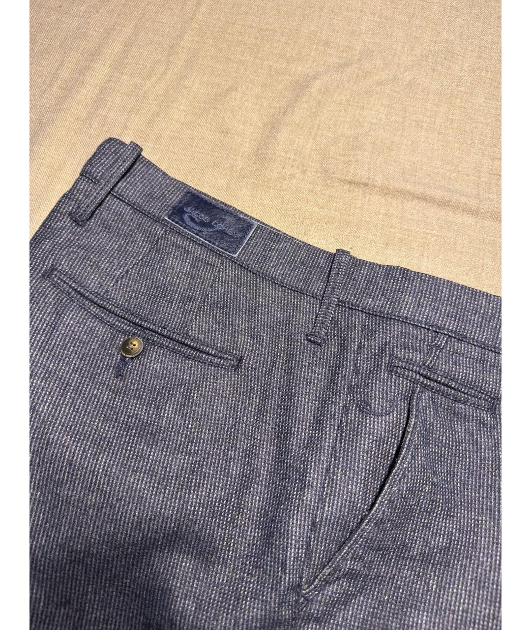JACOB COHEN Темно-синие шерстяные повседневные брюки, фото 6