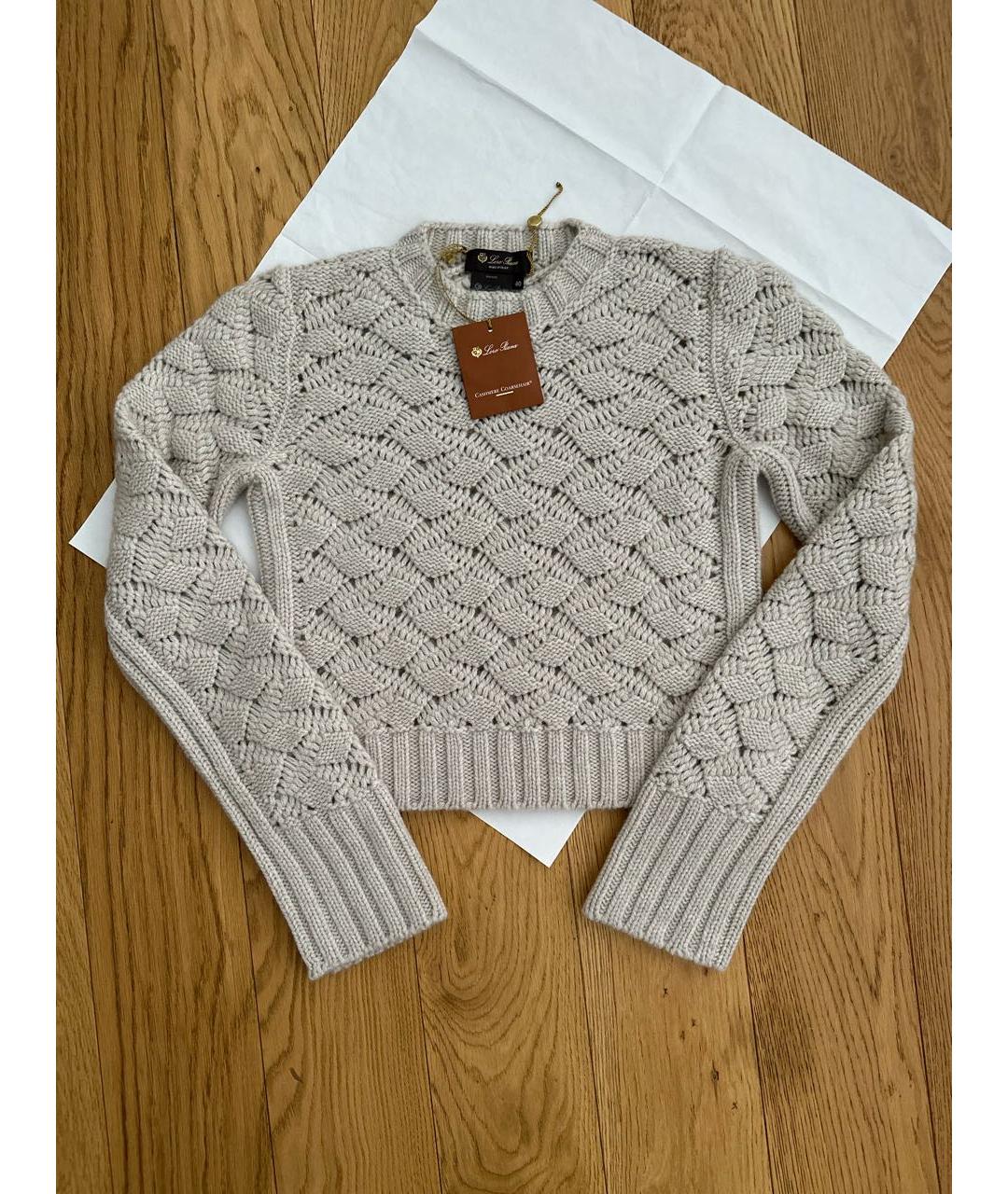 LORO PIANA Серый кашемировый джемпер / свитер, фото 8