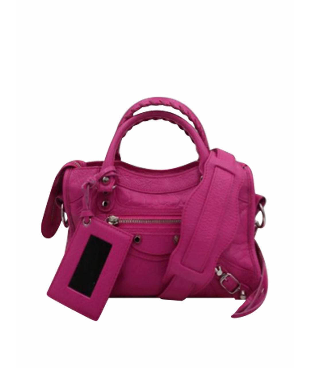 BALENCIAGA Фуксия кожаная сумка через плечо, фото 1