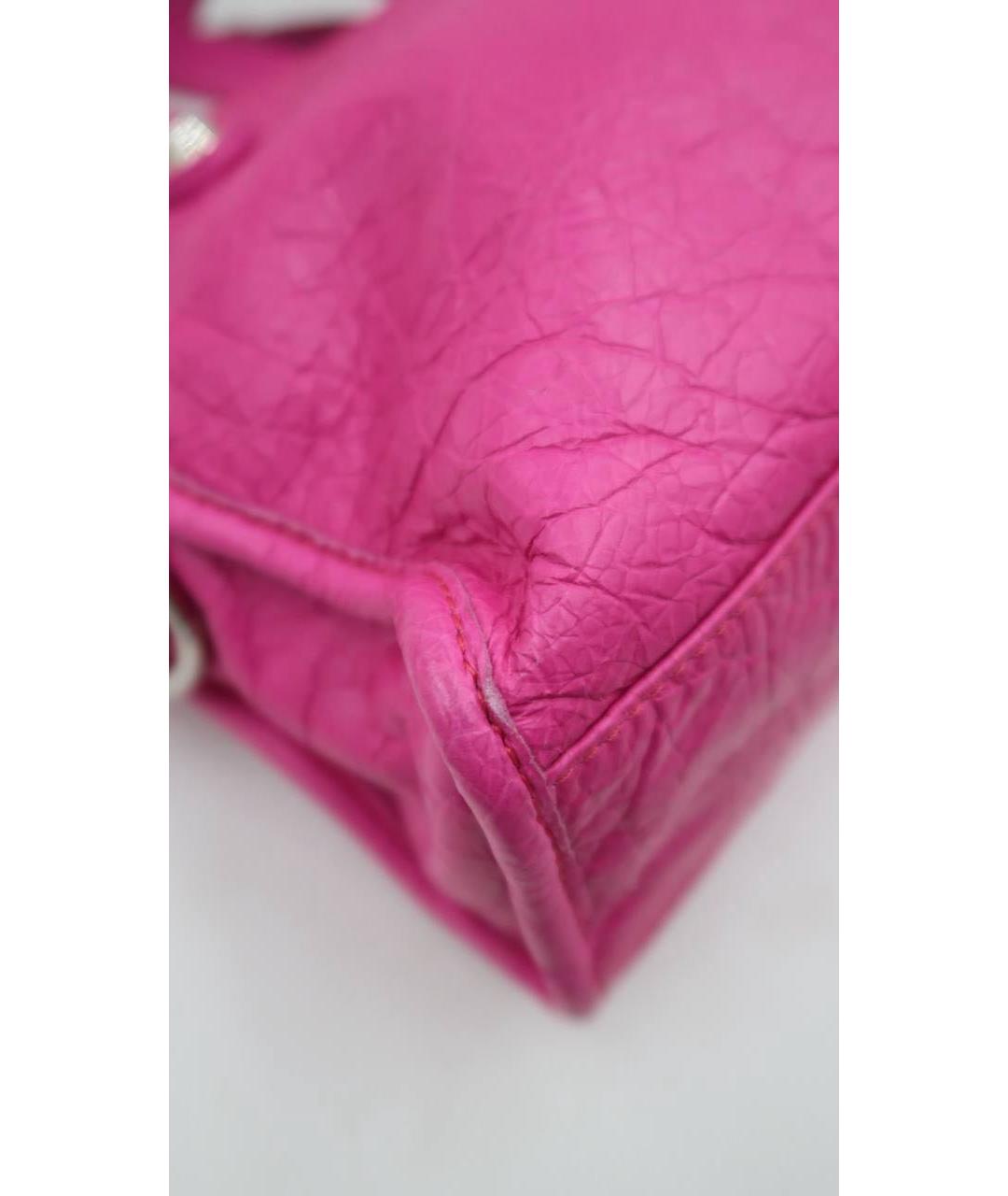 BALENCIAGA Фуксия кожаная сумка через плечо, фото 8