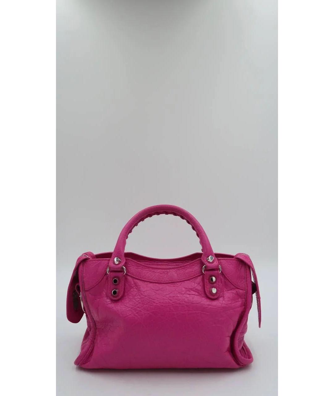 BALENCIAGA Фуксия кожаная сумка через плечо, фото 3