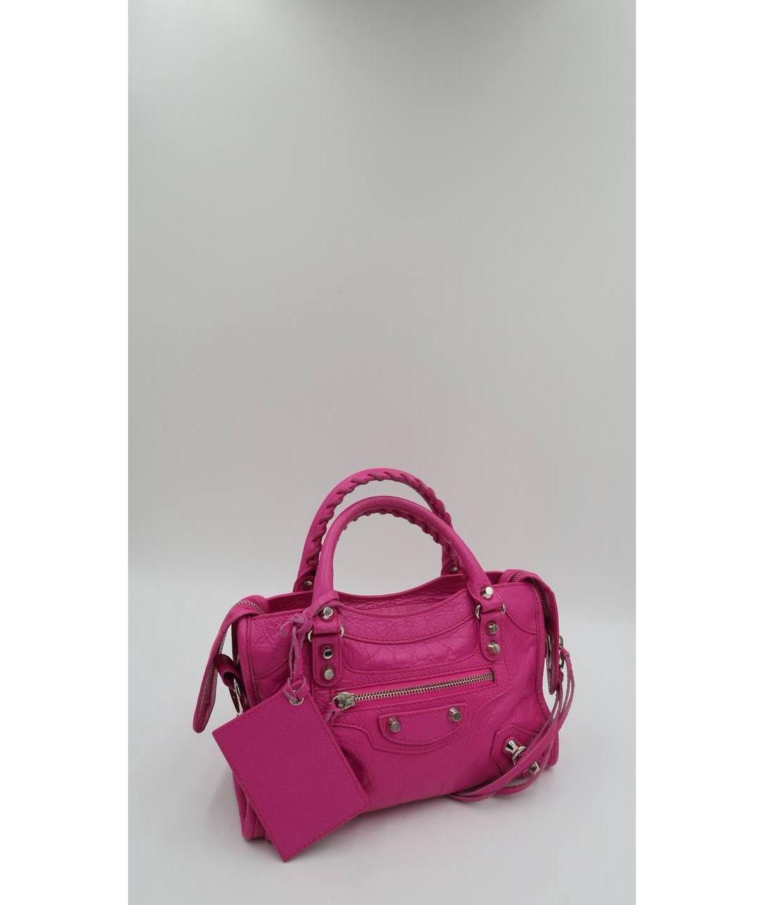 BALENCIAGA Фуксия кожаная сумка через плечо, фото 2