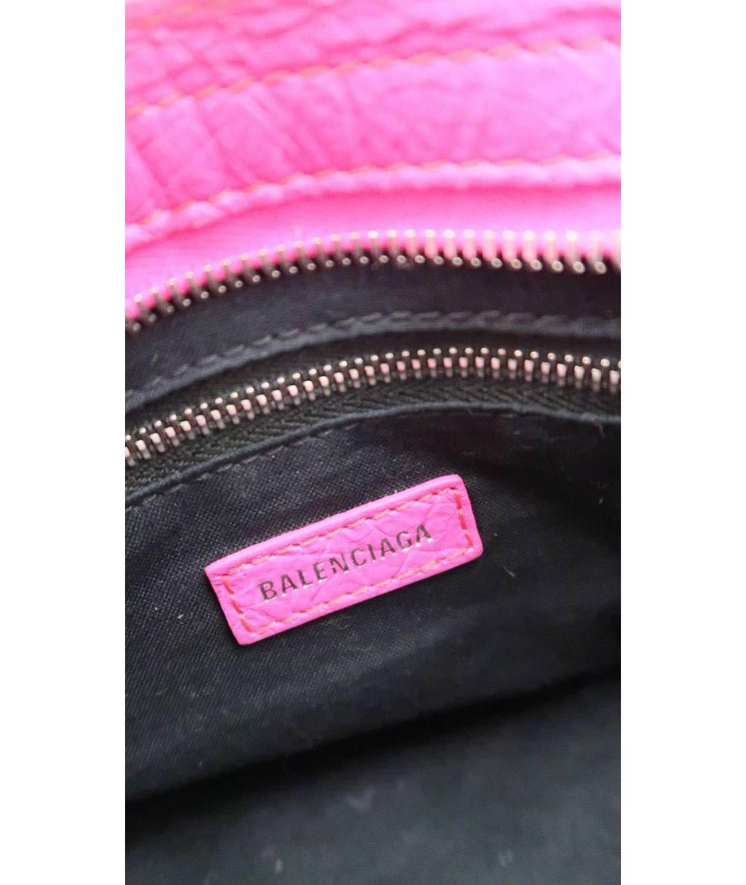 BALENCIAGA Фуксия кожаная сумка через плечо, фото 5