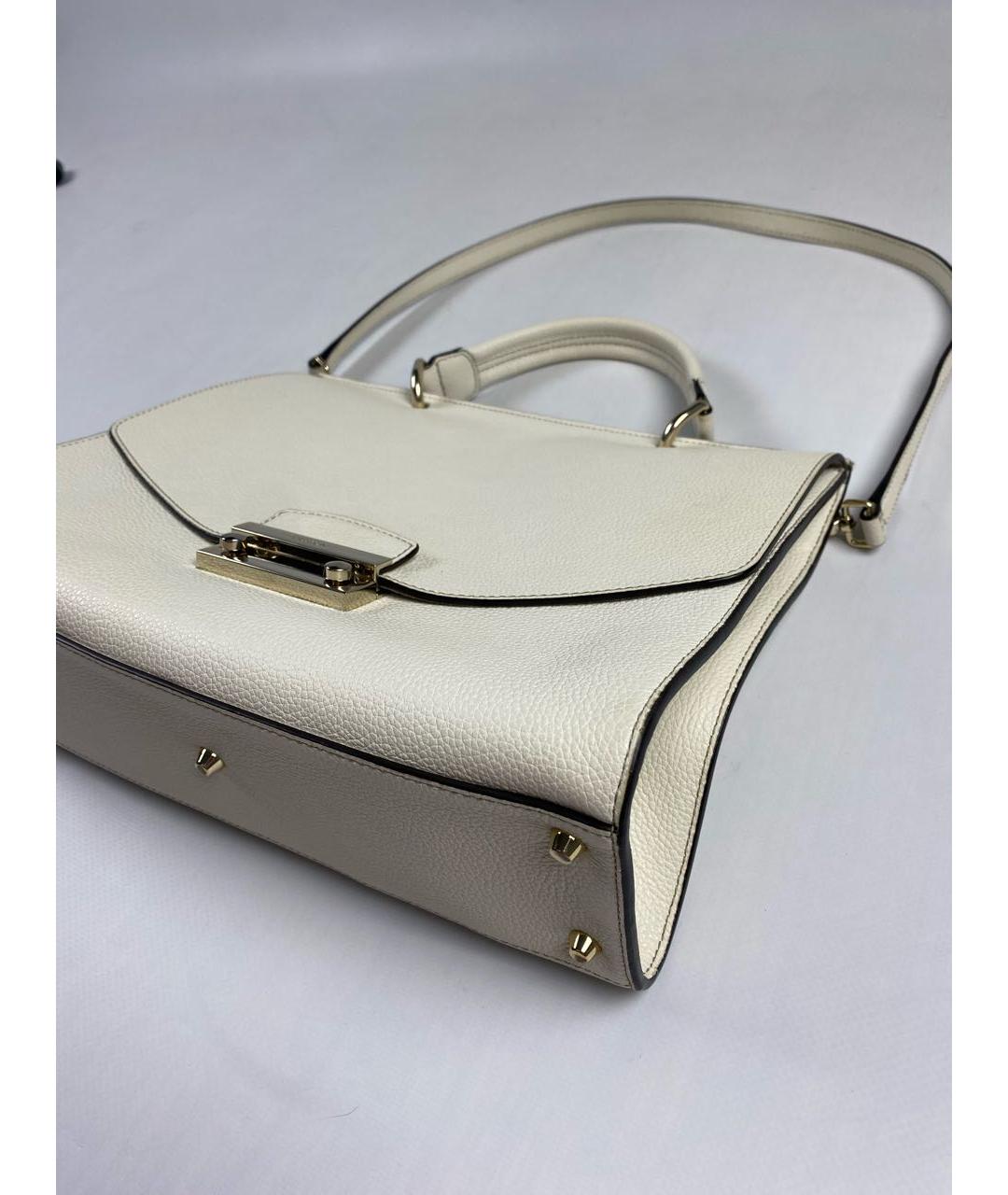 FURLA Белая кожаная сумка с короткими ручками, фото 6