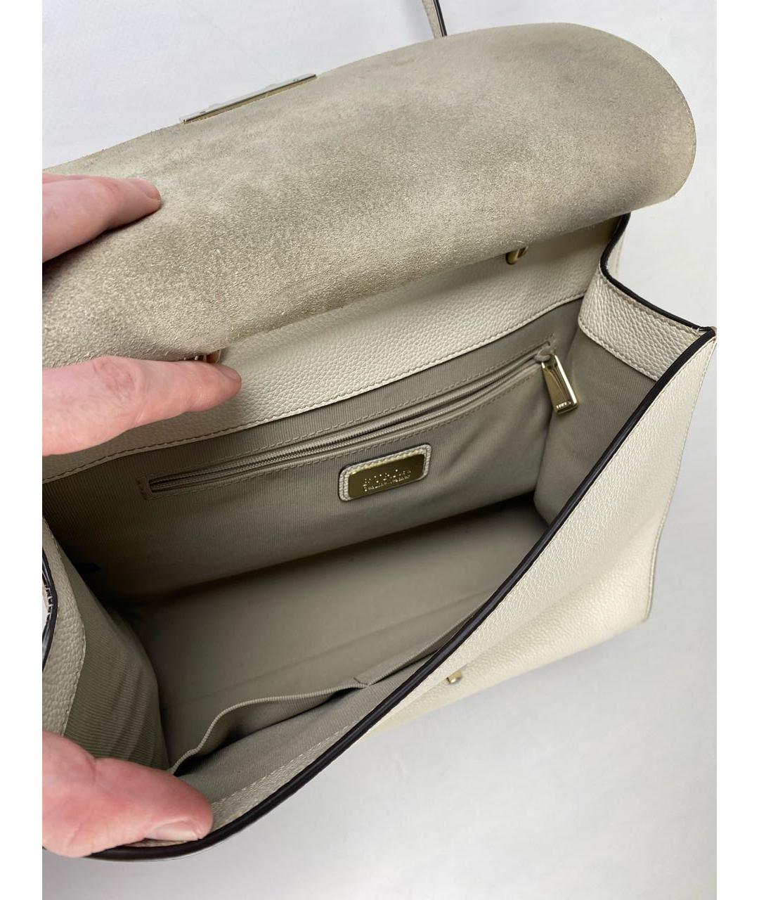 FURLA Белая кожаная сумка с короткими ручками, фото 4