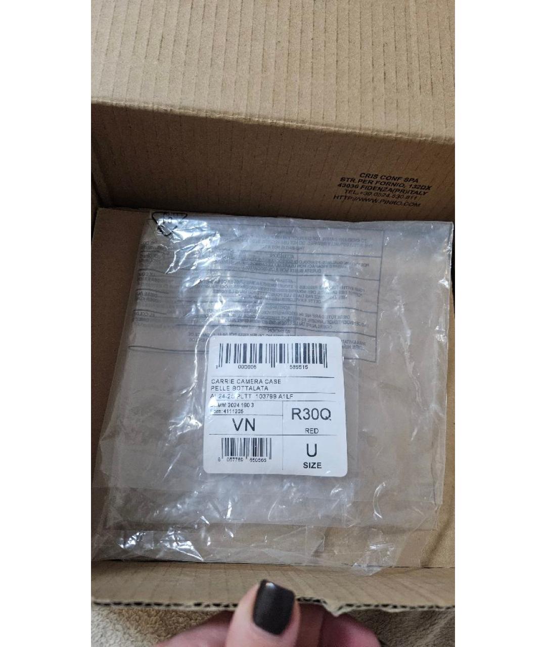 PINKO Красная кожаная сумка через плечо, фото 6