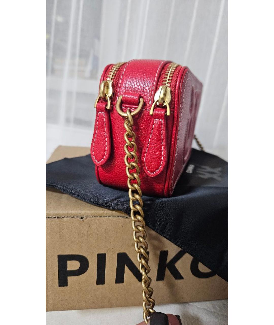 PINKO Красная кожаная сумка через плечо, фото 3
