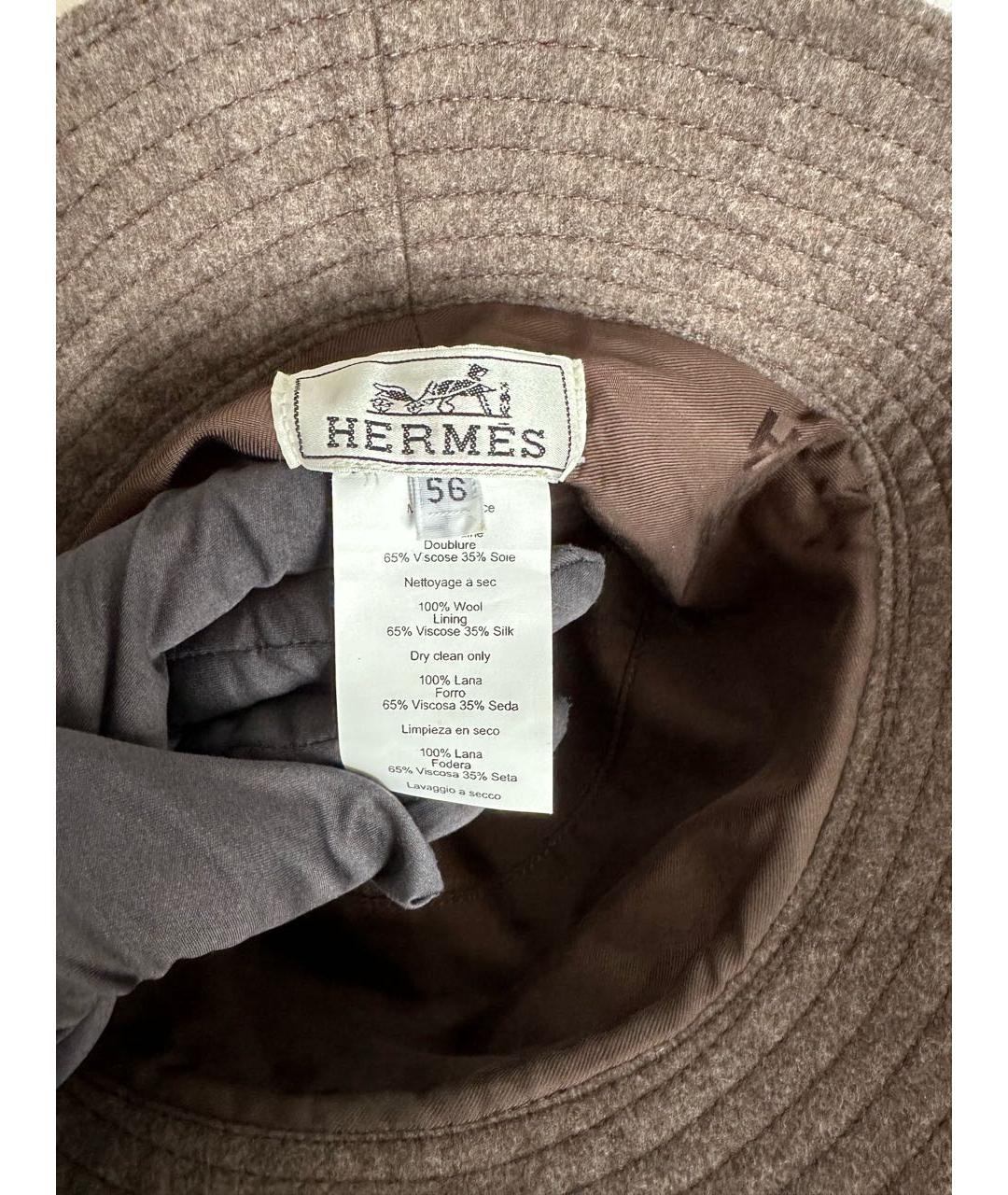 HERMES Бежевая кашемировая панама, фото 3