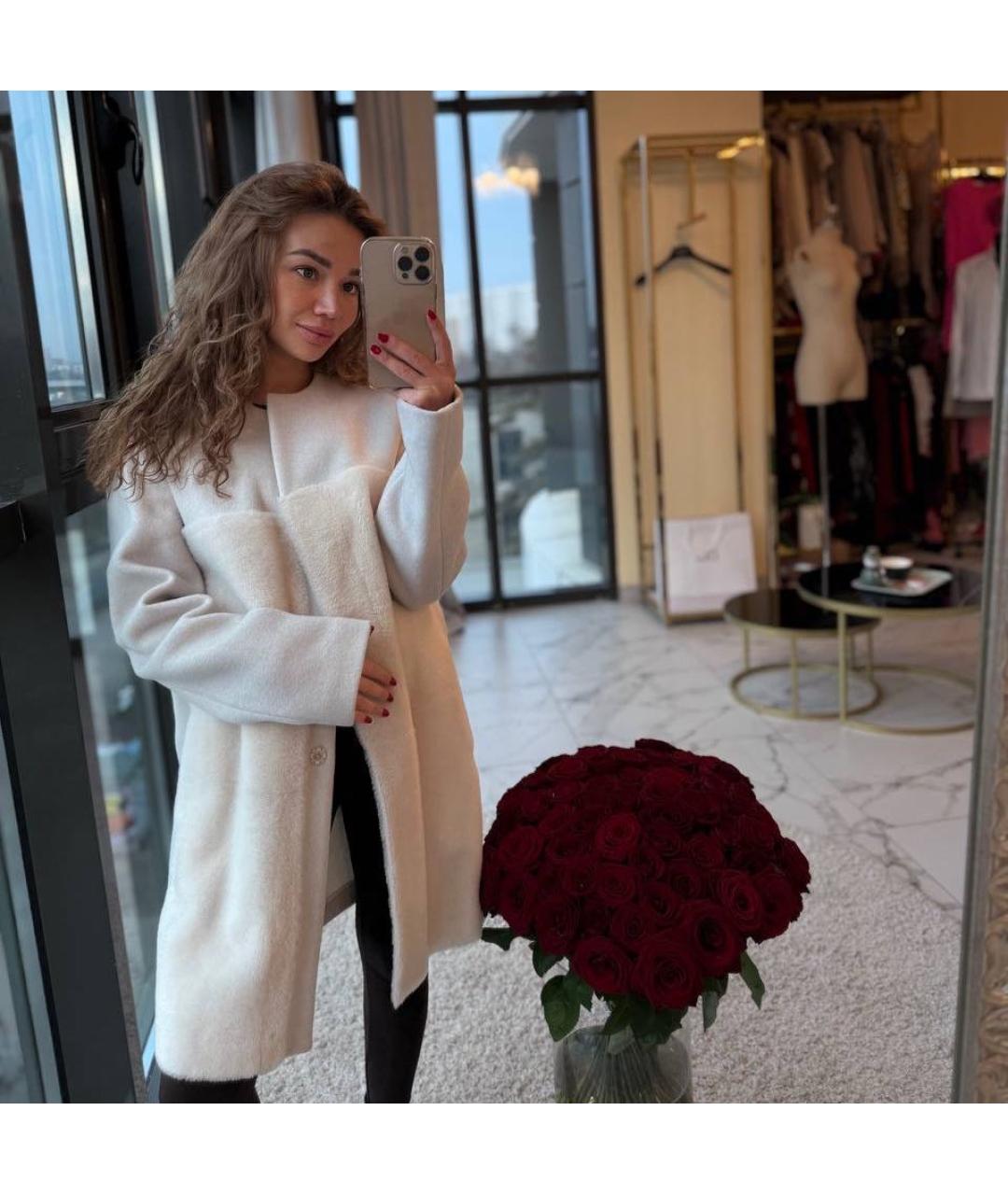 FABIANA FILIPPI Белое меховое пальто, фото 7