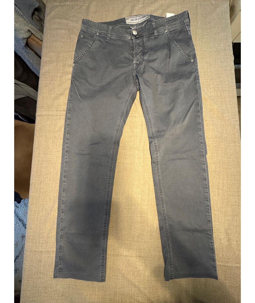 JACOB COHEN Серые хлопковые прямые джинсы, фото 8